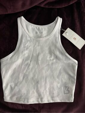 Buffbunny Aurora Crop White Camo High Neck Sports Bra Tank